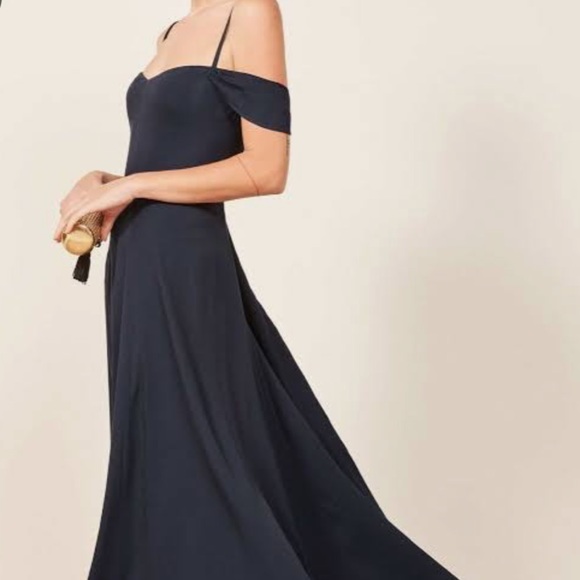 Reformation Poppy Dress - Navy Size 6 - Picture 7 of 9